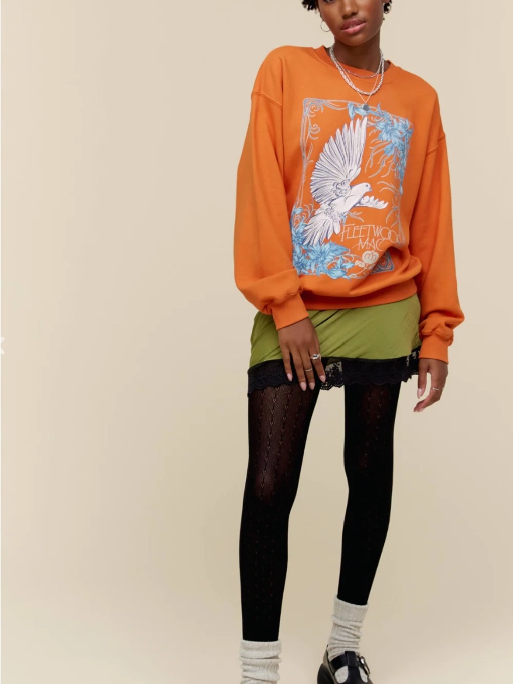 daydreamer: fleetwood mac dove boyfriend crew sweatshirt Size Small Oversized
